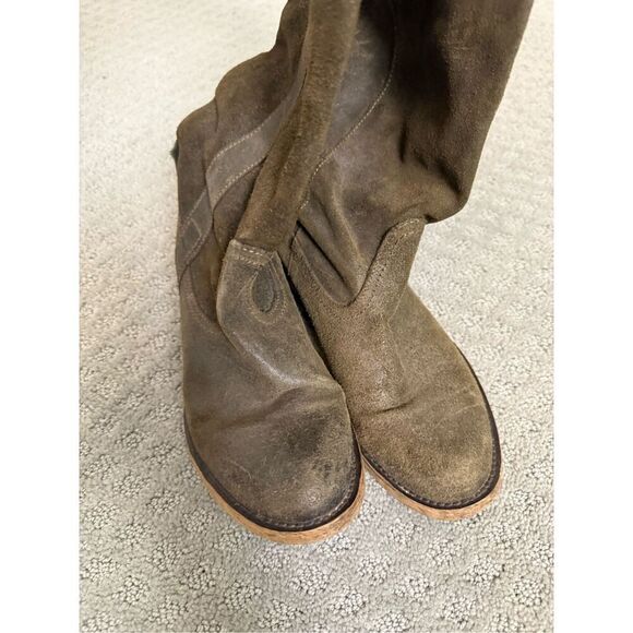 Steve Madden Leather Soft Dark Green Brown Boots 38/7.5 - Picture 5 of 7